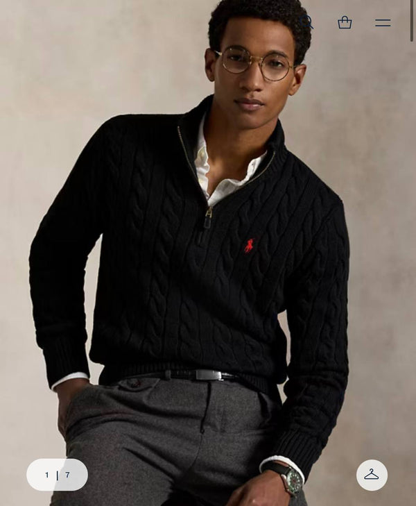 Polo sweater مع سحاب اختر اللون