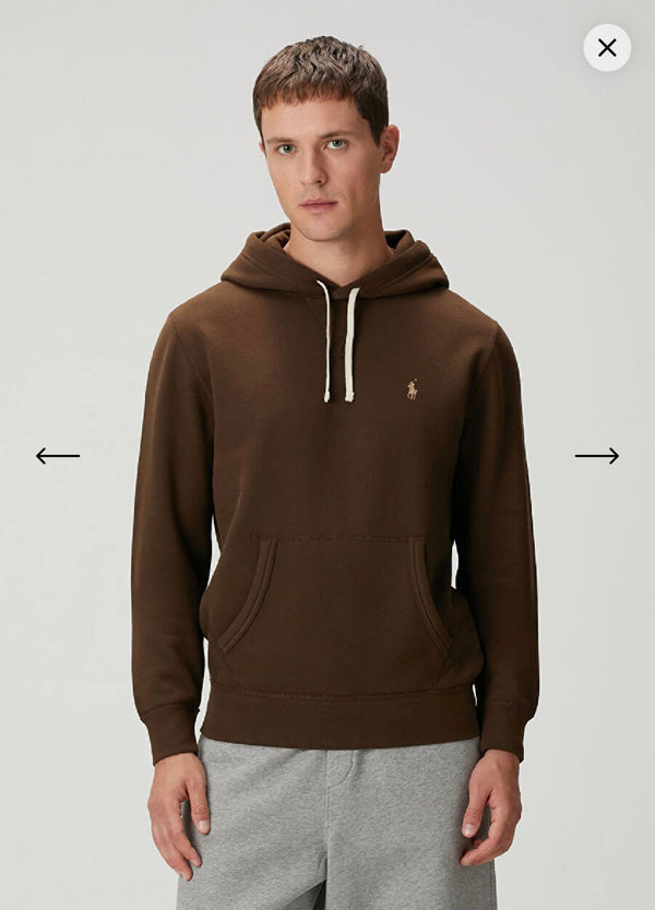 Polo hoodie بني