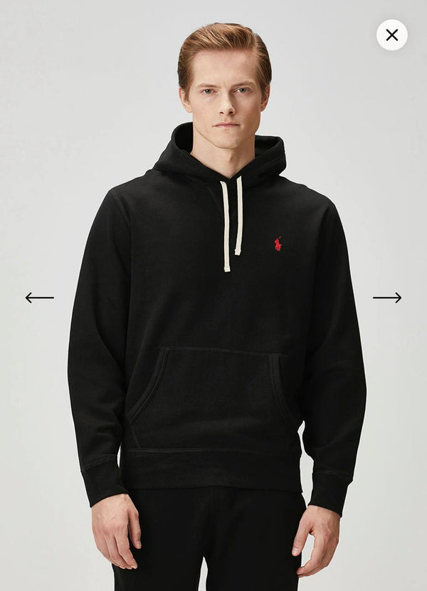 Polo hoodie اسود